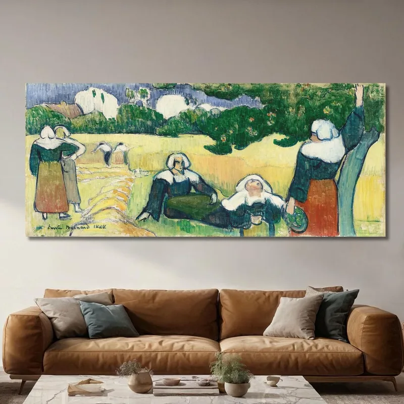 Breton Women In A Field Or Harvest Emile Bernard