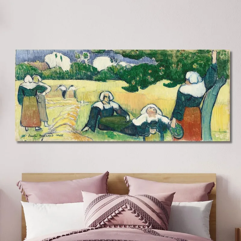 Breton Women In A Field Or Harvest Emile Bernard