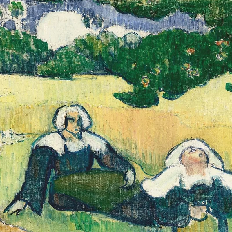 Breton Women In A Field Or Harvest Emile Bernard