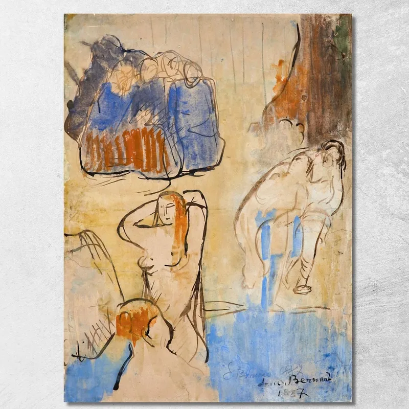 Studio Per Bagnanti Emile Bernard quadro stampa su tela