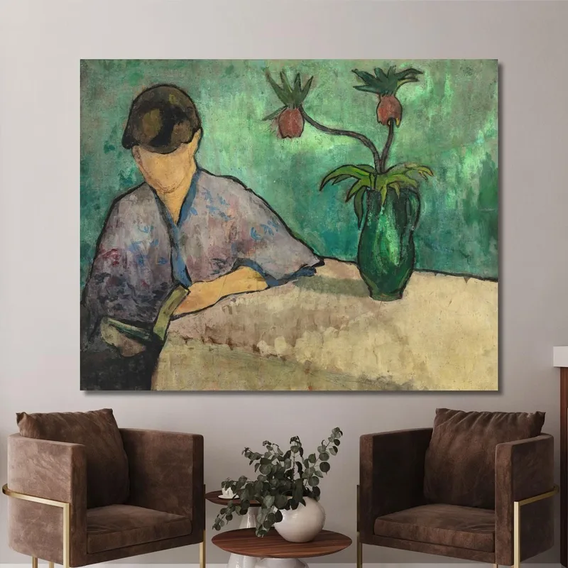 Mujer Joven Leyendo En Kimono Emile Bernard