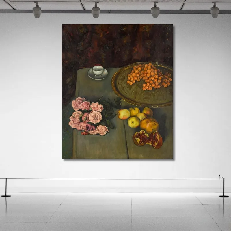 Still Life With Roses And Fruit Emile Bernard