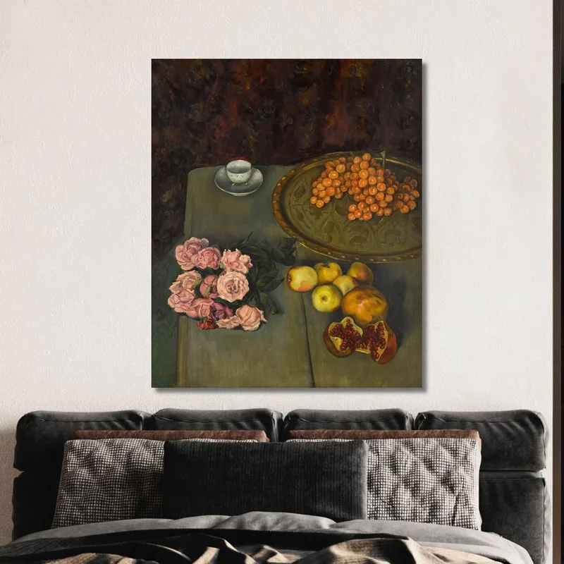 Still Life With Roses And Fruit Emile Bernard
