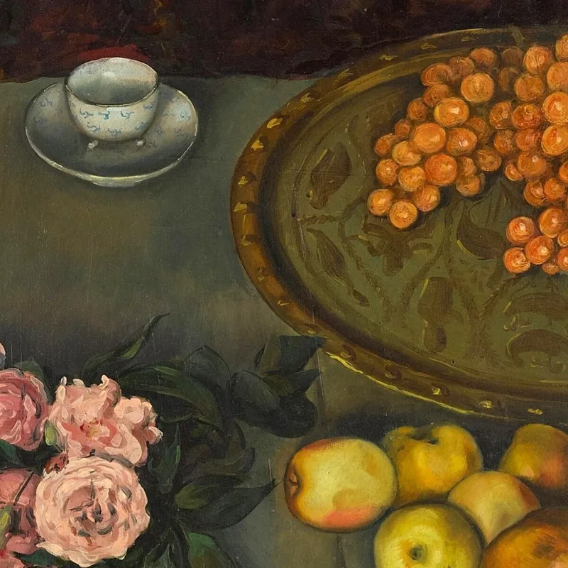 Still Life With Roses And Fruit Emile Bernard
