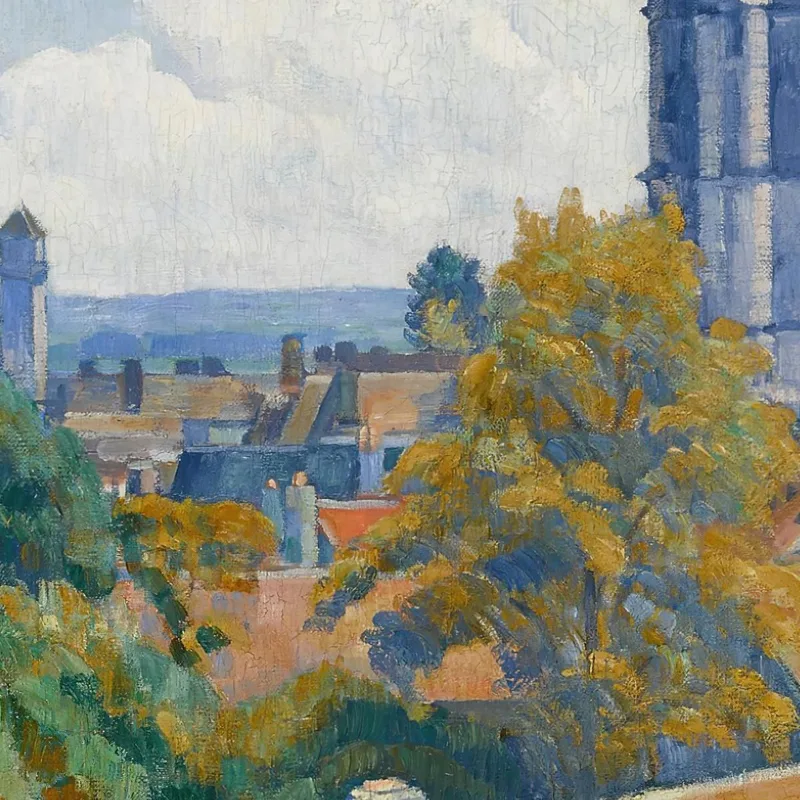 Vista De Tonnerre Con La Iglesia De Notre Dame Emile Bernard