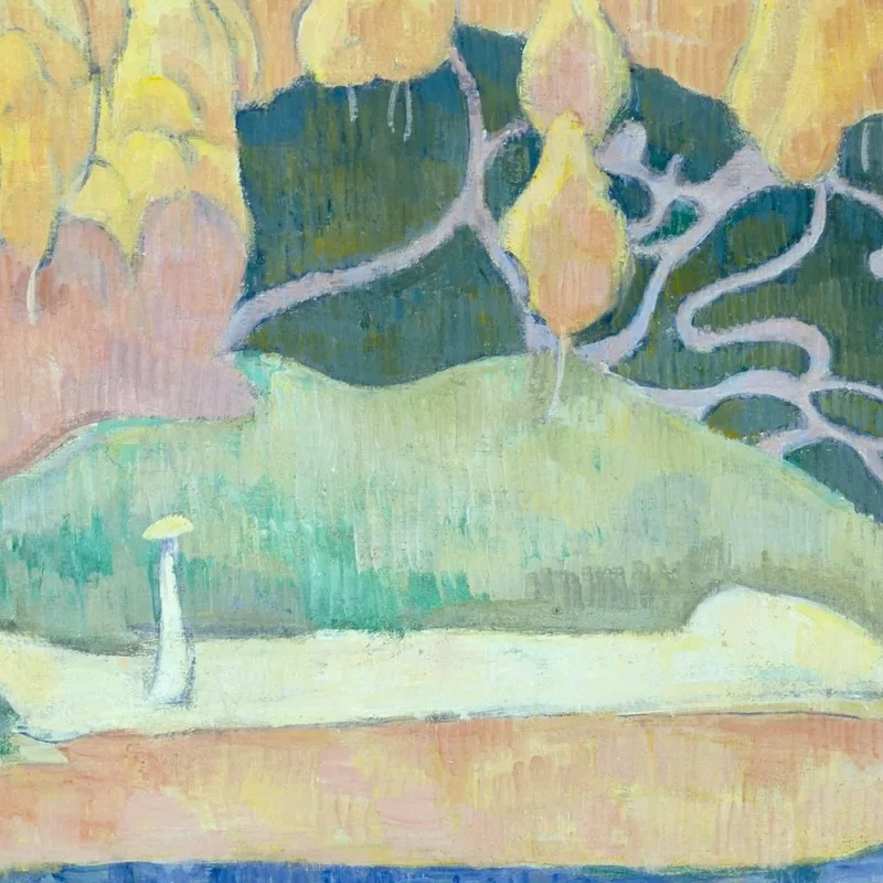 Mujer Caminando Por Las Orillas Del Aven Emile Bernard