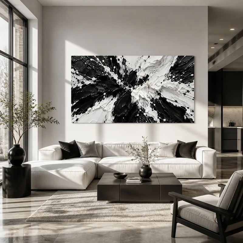 Astrazione Monocromatica Splash quadro canvas