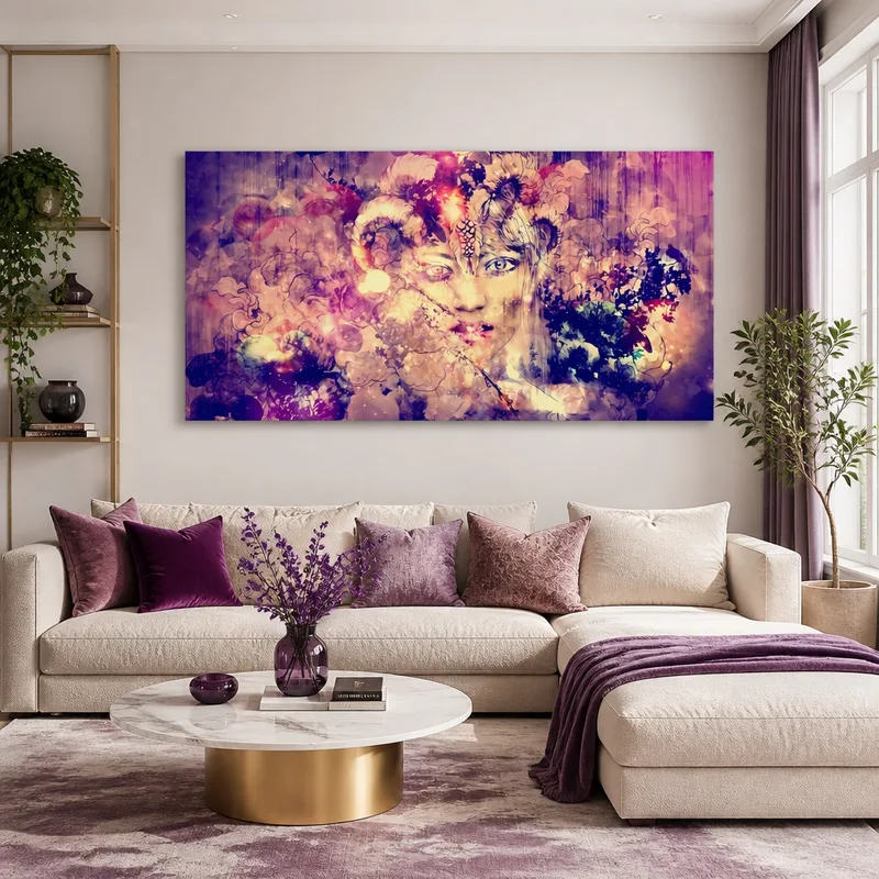 Quadro moderno ritratto femminile astratto onirico