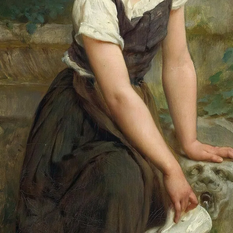 At The Fountain Émile Munier