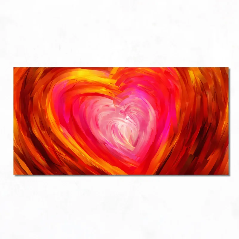 Canvas print vibrant heart abstract