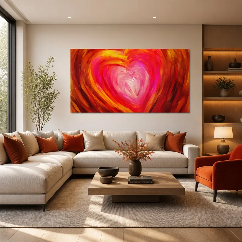 Canvas print vibrant heart abstract