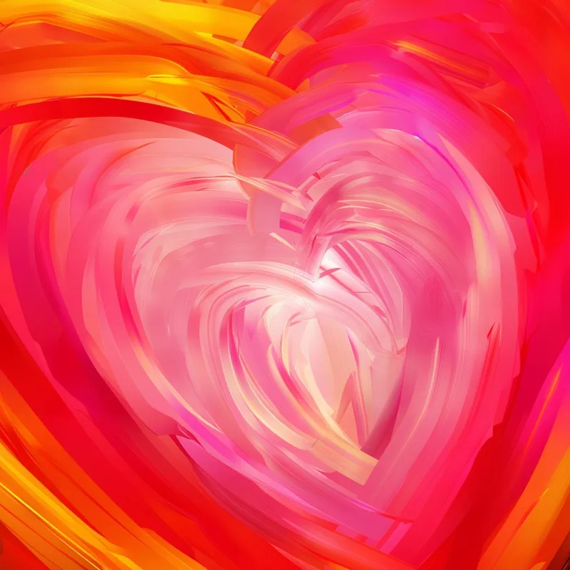 Canvas print vibrant heart abstract