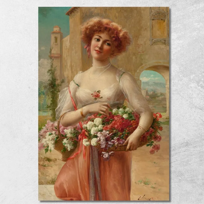 Con Rosas Emile Vernon cuadro en lienzo
