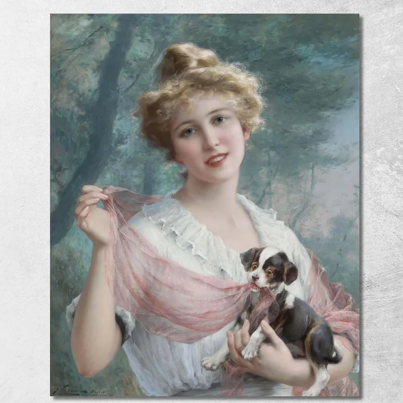 El Cachorro Travieso Emile Vernon cuadro en lienzo