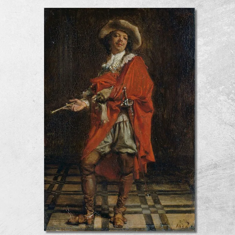 Un Cavaliere Al Tempo Di Luigi Xiv Ernest Meissonier quadro stampa su tela
