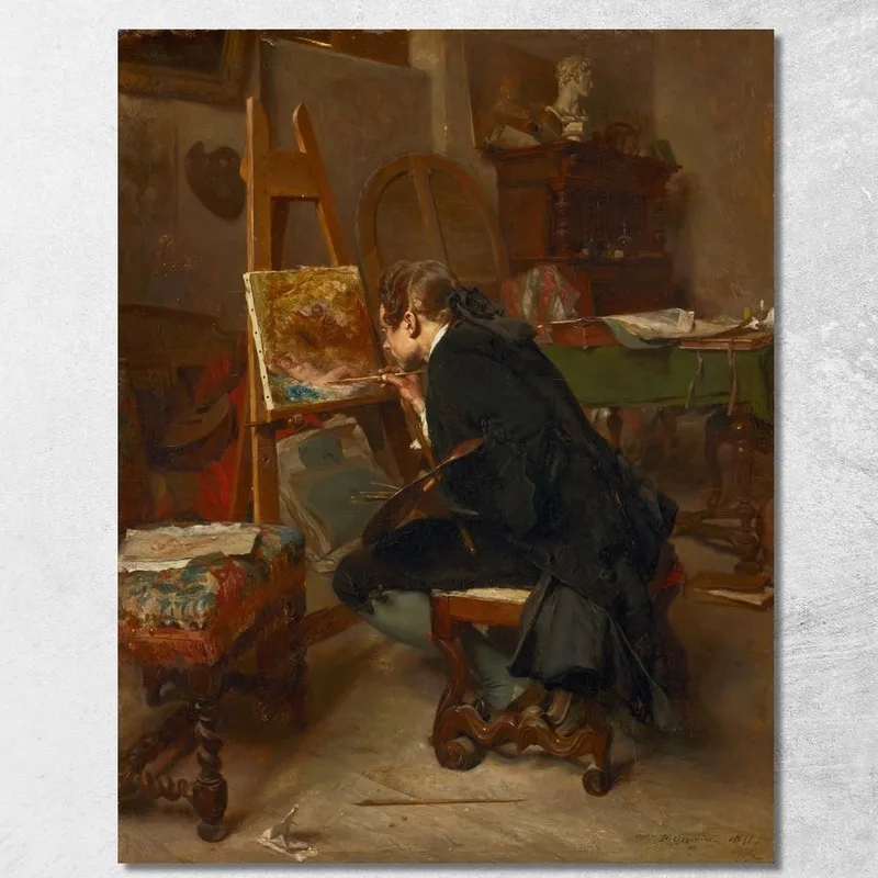 Un Pittore Ernest Meissonier quadro stampa su tela