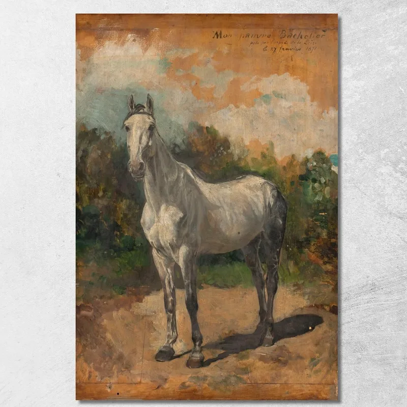 Bachelier, Cavallo Dell'Artista Ernest Meissonier quadro stampa su tela