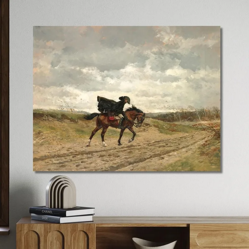 Le Voyageur / Le Maréchal Ney À Cheval Luttant Contre Le Vent Ernest Meissonier
