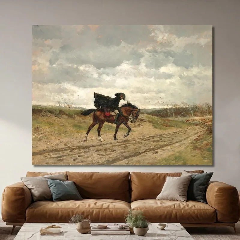Le Voyageur / Le Maréchal Ney À Cheval Luttant Contre Le Vent Ernest Meissonier
