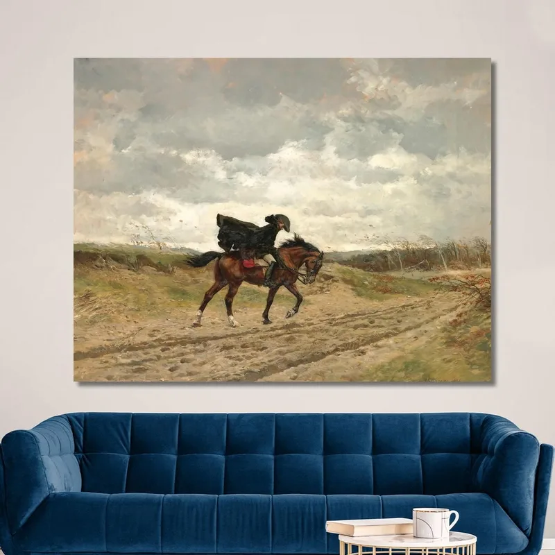 Le Voyageur / Le Maréchal Ney À Cheval Luttant Contre Le Vent Ernest Meissonier