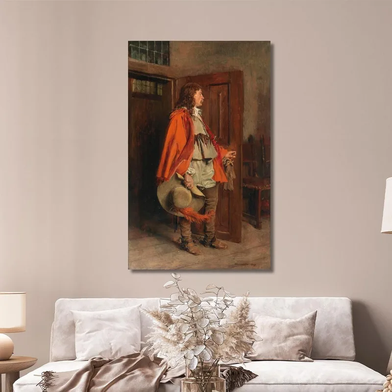 Homme En Manteau Rouge Ernest Meissonier