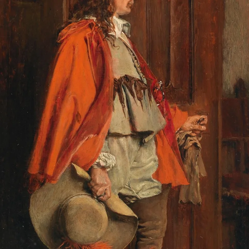 Homme En Manteau Rouge Ernest Meissonier