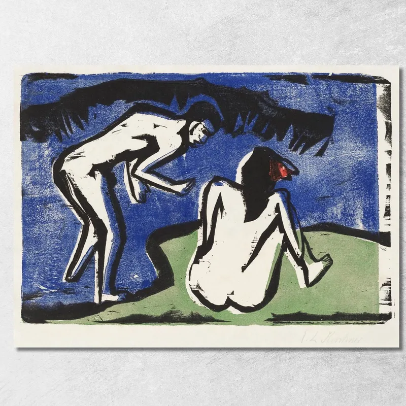 Bathing Couple 1910 By The Ernst Ludwig Kirchner canvas print