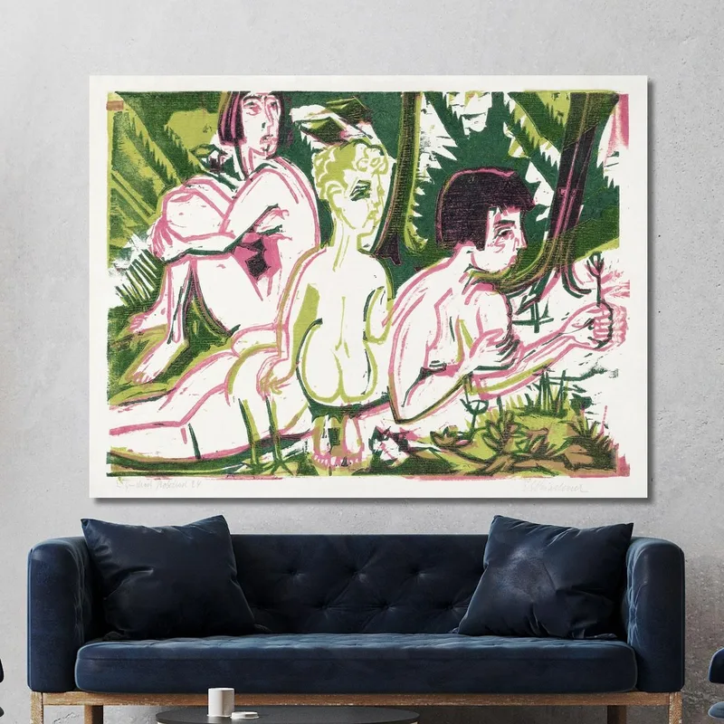 Nude Women With A Child In The Forest 1925 Ernst Ludwig Kirchner
