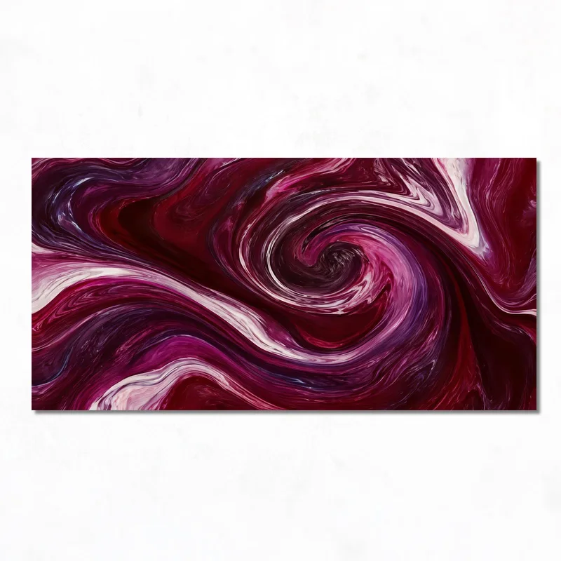 Lienzo artistico remolino abstracto burdeos