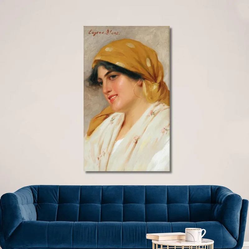 Ein Mädchen Mit Einem Gelben Kopftuch Eugen von Blaas