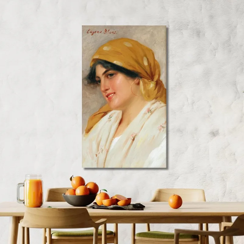 Ein Mädchen Mit Einem Gelben Kopftuch Eugen von Blaas