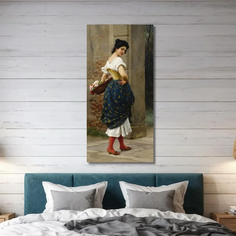Una Fanciulla Con Un Cesto Di Rose Eugen von Blaas