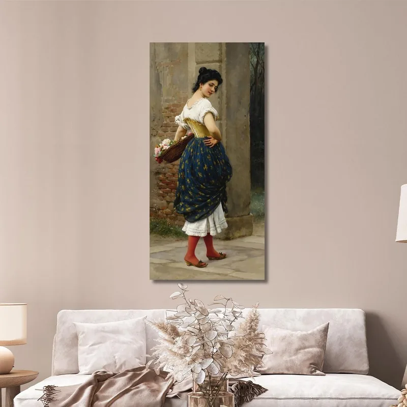 Una Fanciulla Con Un Cesto Di Rose Eugen von Blaas