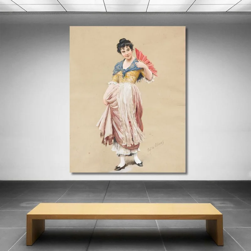 Eine Junge Dame Mit Einem Roten Fächer 2 Eugen von Blaas