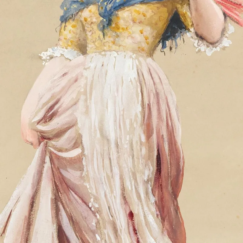 Eine Junge Dame Mit Einem Roten Fächer 2 Eugen von Blaas