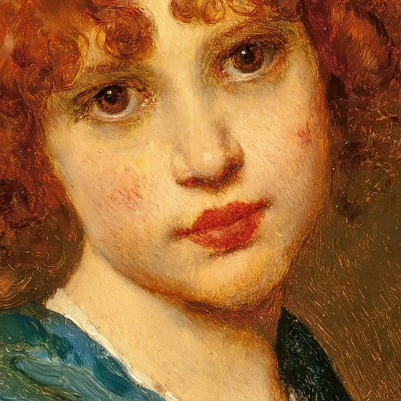 Fille Avec Une Écharpe Bleue Eugen von Blaas