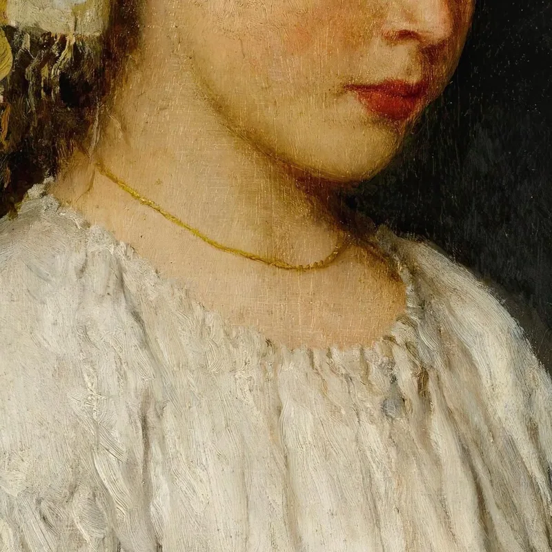 Strickendes Mädchen Mit Kopftuch Eugen von Blaas