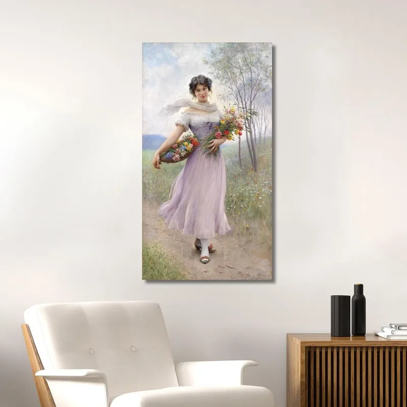 Ragazza In Abito Lilla Eugen von Blaas