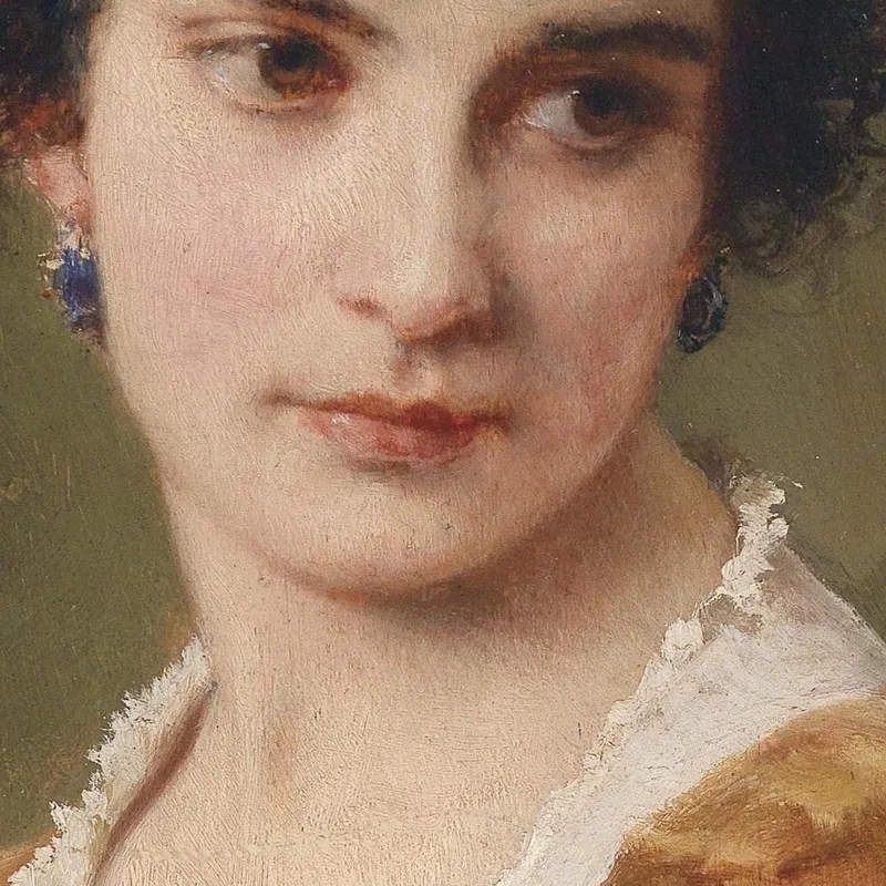 Portrait D’Une Jeune Femme Eugen von Blaas