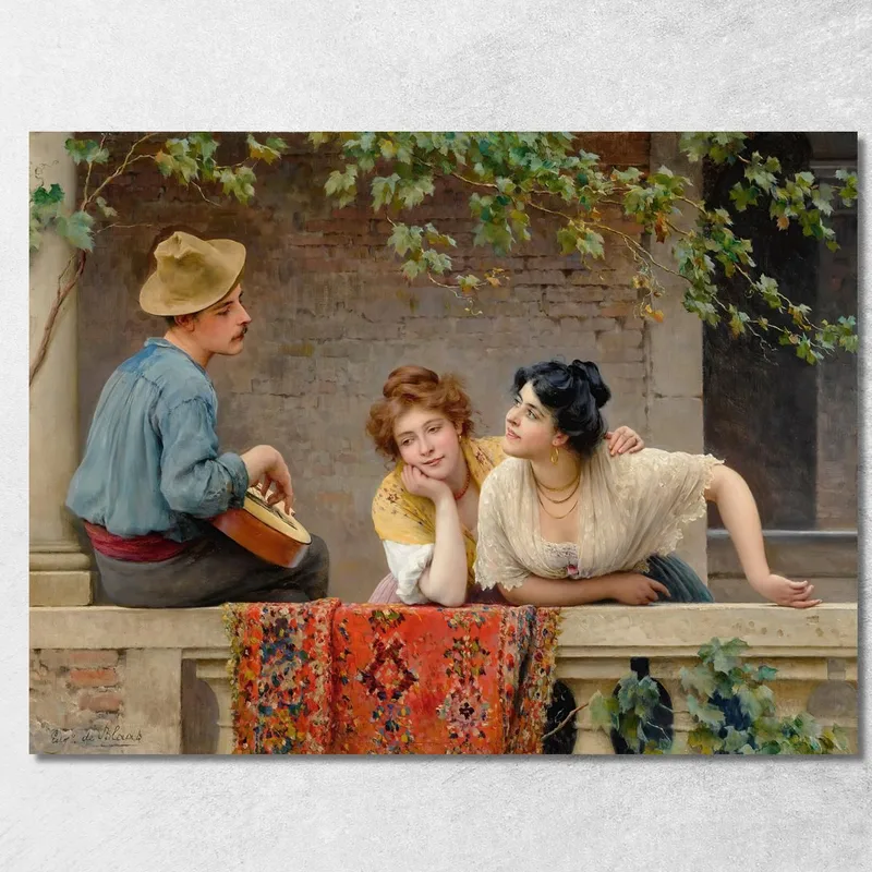 Il Mandolinista Eugen von Blaas quadro stampa su tela