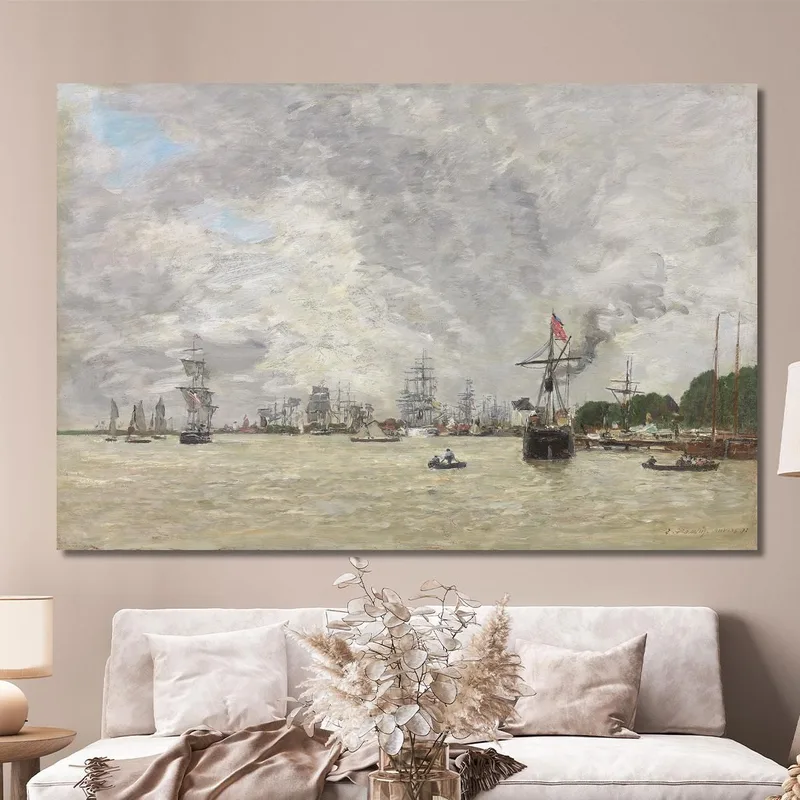 Anversa, Barche Sull'Escaut Eugène Boudin
