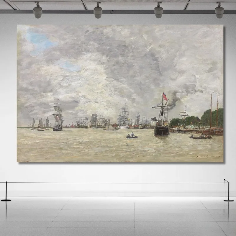 Anversa, Barche Sull'Escaut Eugène Boudin