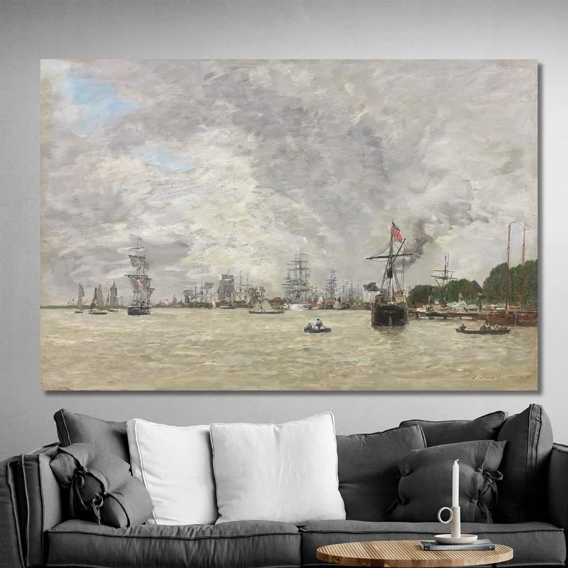 Anversa, Barche Sull'Escaut Eugène Boudin