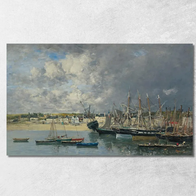 Barche All’Ancora Nel Porto Di Portrieux Eugène Boudin quadro stampa su tela