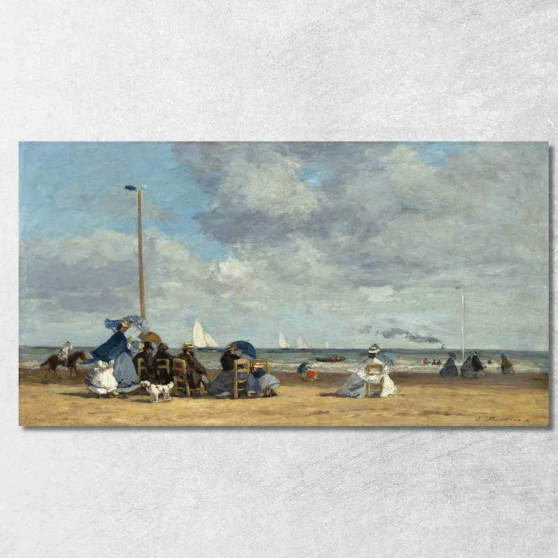 Spiaggia A Trouville Eugène Boudin quadro stampa su tela