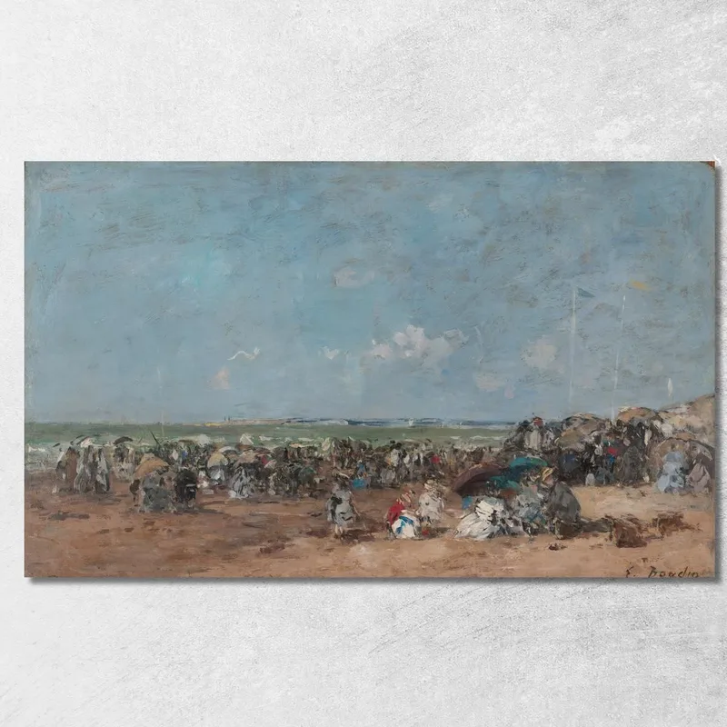 Scene Di Spiaggia A Trouville Eugène Boudin quadro stampa su tela