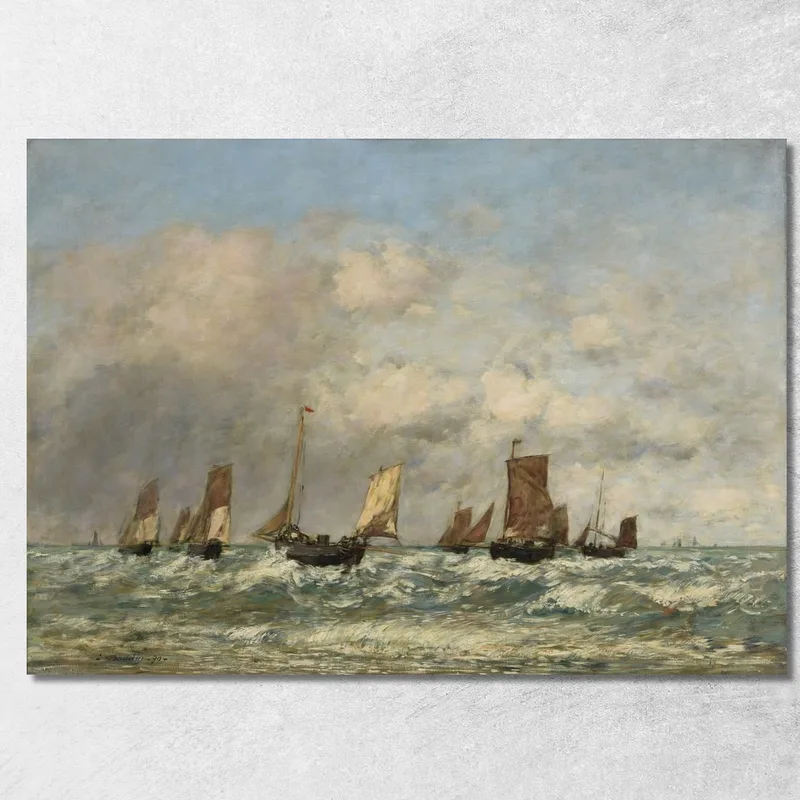 Berck, La Partenza Delle Barche Eugène Boudin quadro stampa su tela