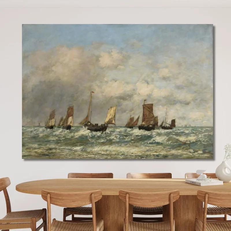 Berck, La Partenza Delle Barche Eugène Boudin