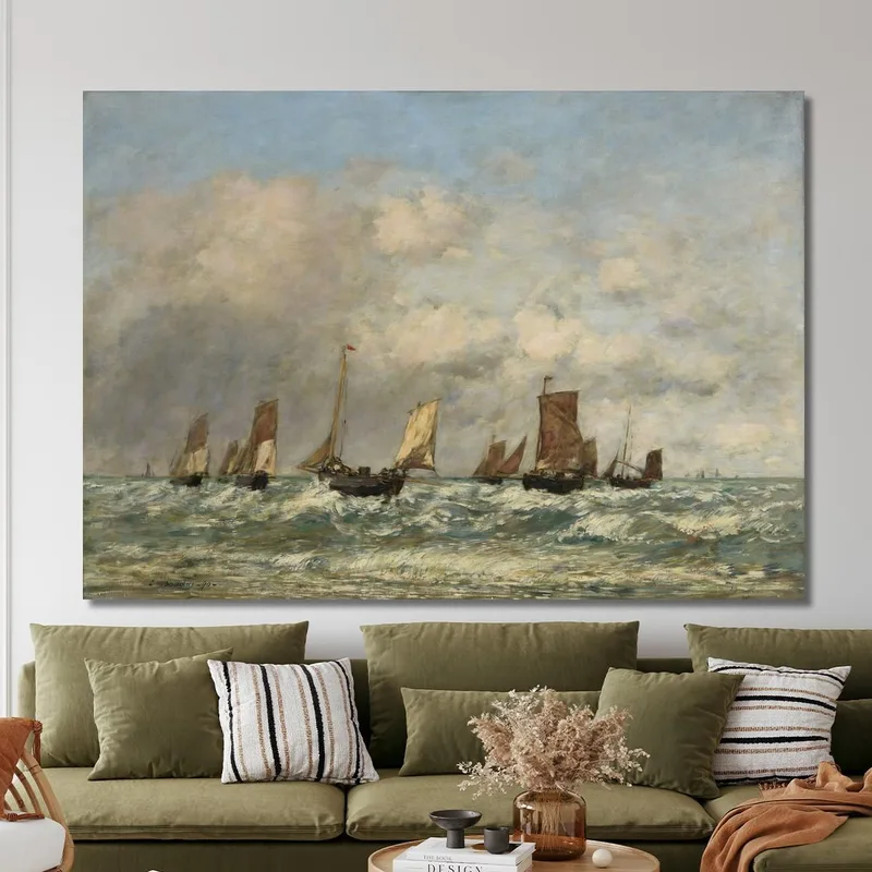Berck, La Partenza Delle Barche Eugène Boudin
