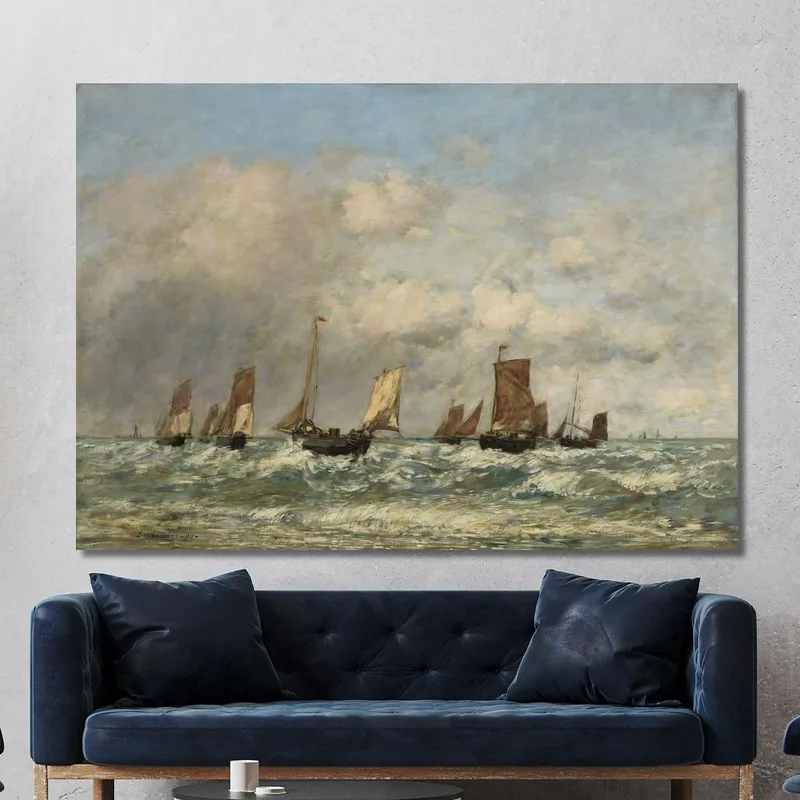 Berck, La Partenza Delle Barche Eugène Boudin
